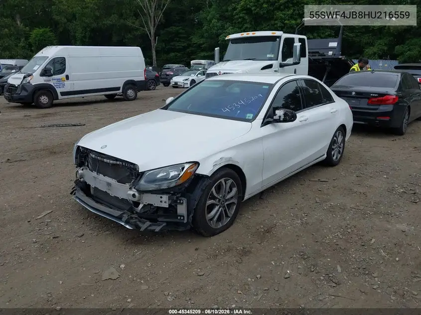 2017 Mercedes-Benz C 300 VIN: 55SWF4JB8HU216559 Lot: 45345209