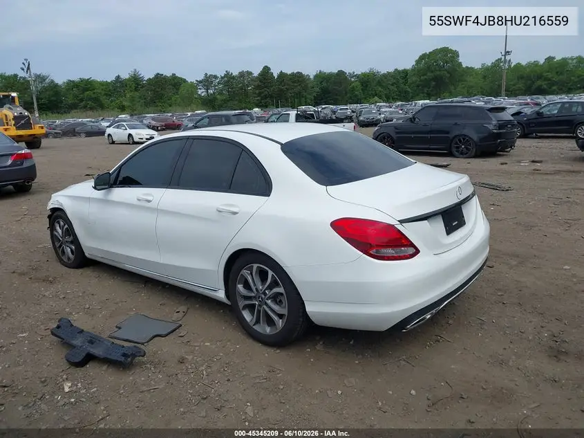 2017 Mercedes-Benz C 300 VIN: 55SWF4JB8HU216559 Lot: 45345209