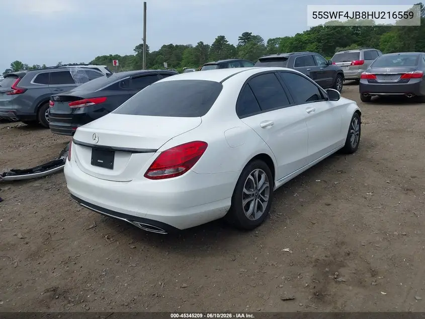 2017 Mercedes-Benz C 300 VIN: 55SWF4JB8HU216559 Lot: 45345209