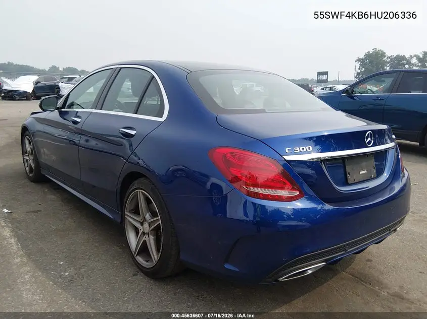 2017 Mercedes-Benz C 300 4Matic/Luxury 4Matic/Sport 4Matic VIN: 55SWF4KB6HU206336 Lot: 45636607