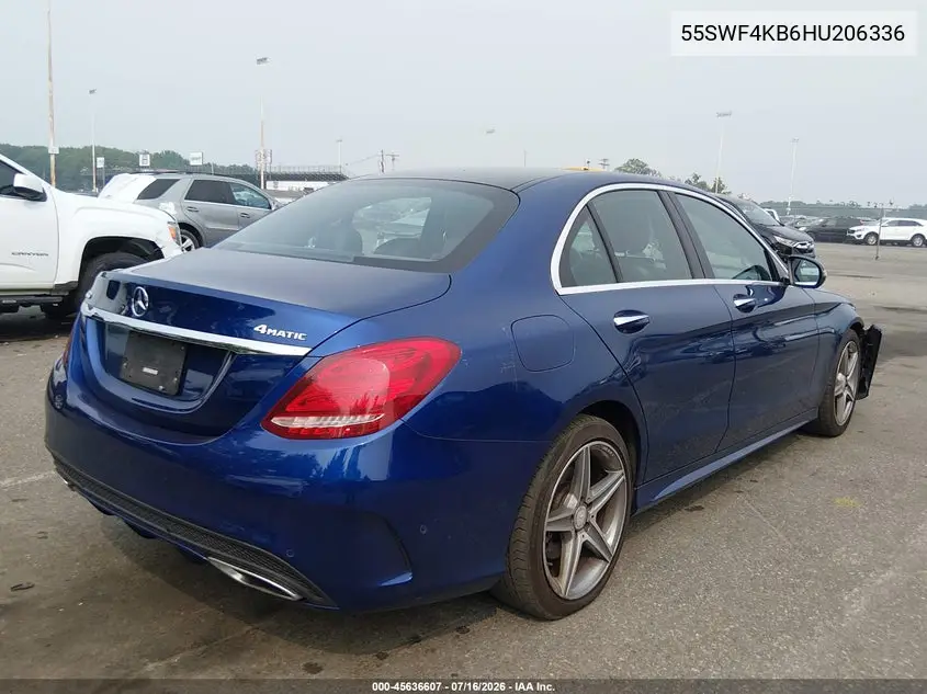 2017 Mercedes-Benz C 300 4Matic/Luxury 4Matic/Sport 4Matic VIN: 55SWF4KB6HU206336 Lot: 45636607