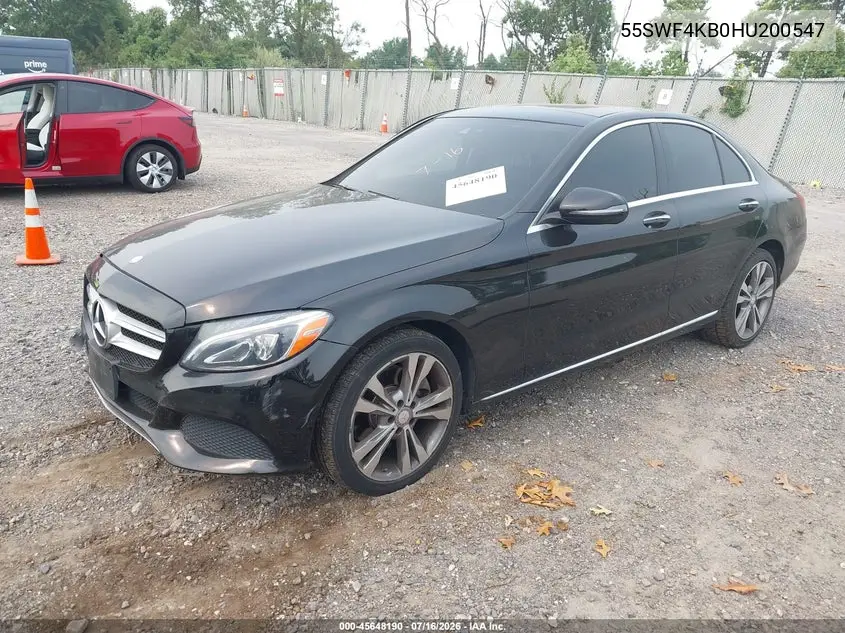 2017 Mercedes-Benz C 300 4Matic VIN: 55SWF4KB0HU200547 Lot: 45648190