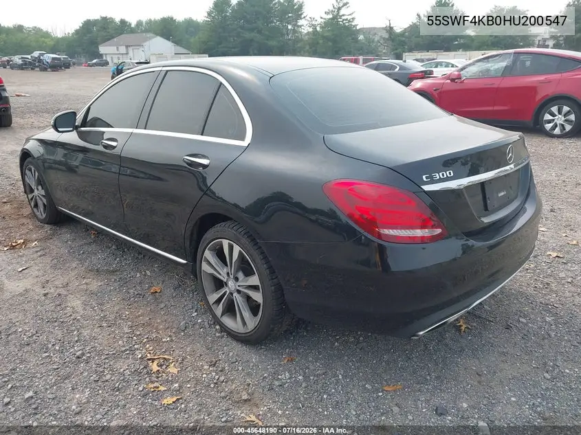 2017 Mercedes-Benz C 300 4Matic VIN: 55SWF4KB0HU200547 Lot: 45648190