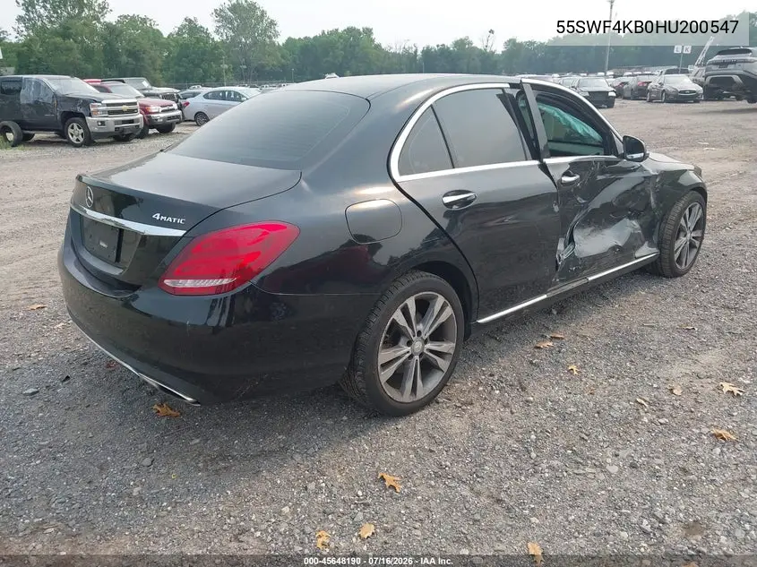 2017 Mercedes-Benz C 300 4Matic VIN: 55SWF4KB0HU200547 Lot: 45648190