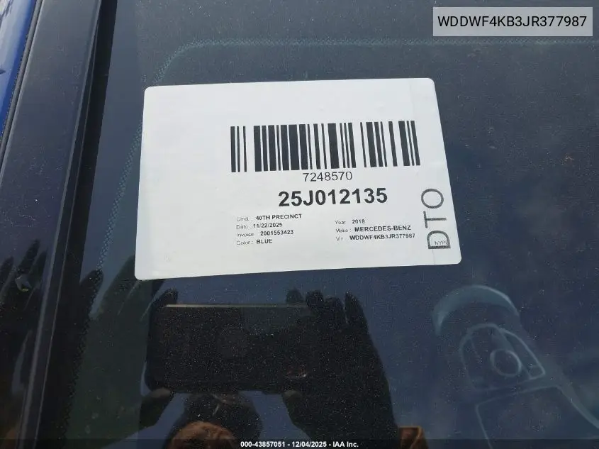WDDWF4KB3JR377987 2018 Mercedes-Benz C 300 4Matic