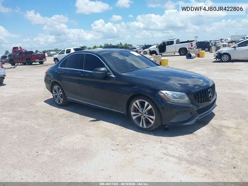2018 Mercedes-Benz C 300 VIN: WDDWF4JB0JR422806 Lot: 45317423