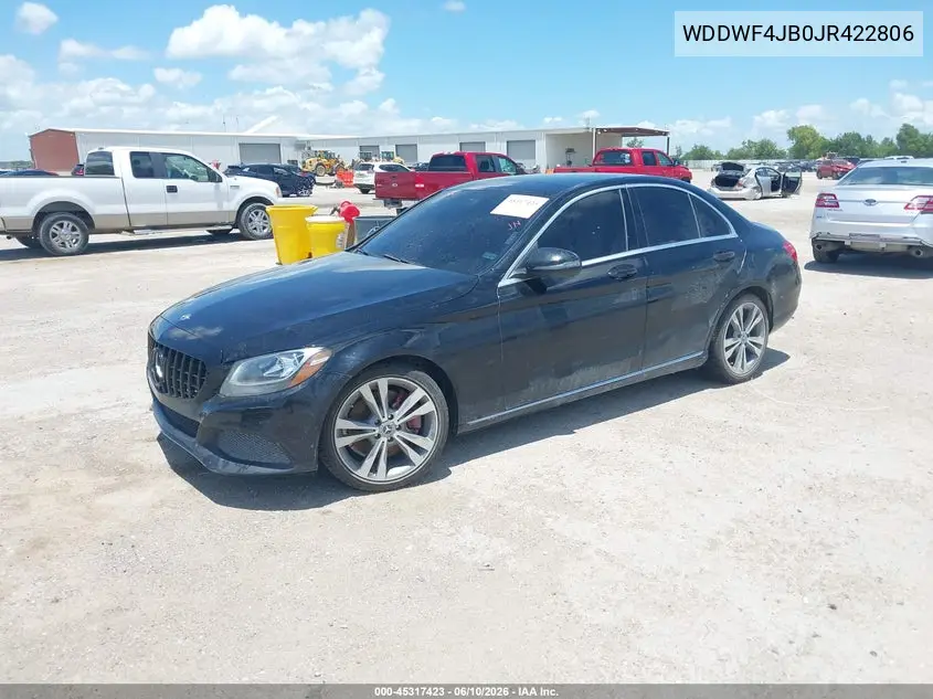 2018 Mercedes-Benz C 300 VIN: WDDWF4JB0JR422806 Lot: 45317423