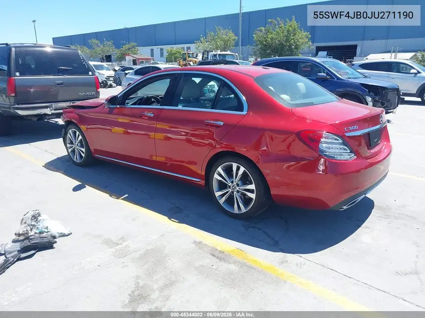 2018 Mercedes-Benz C 300 VIN: 55SWF4JB0JU271190 Lot: 45344002