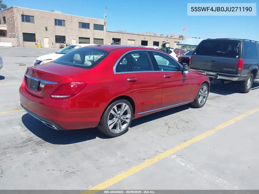 2018 Mercedes-Benz C 300 VIN: 55SWF4JB0JU271190 Lot: 45344002