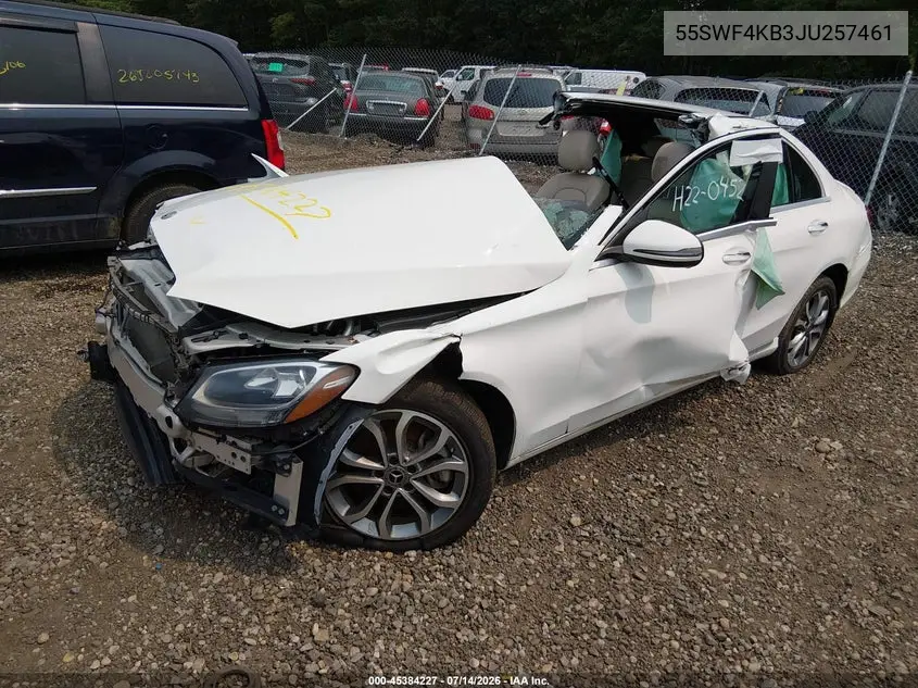 2018 Mercedes-Benz C 300 4Matic VIN: 55SWF4KB3JU257461 Lot: 45384227