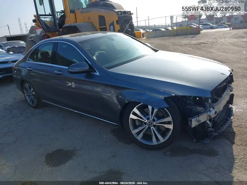 2018 Mercedes-Benz C 300 VIN: 55SWF4JBXJU280950 Lot: 45432964