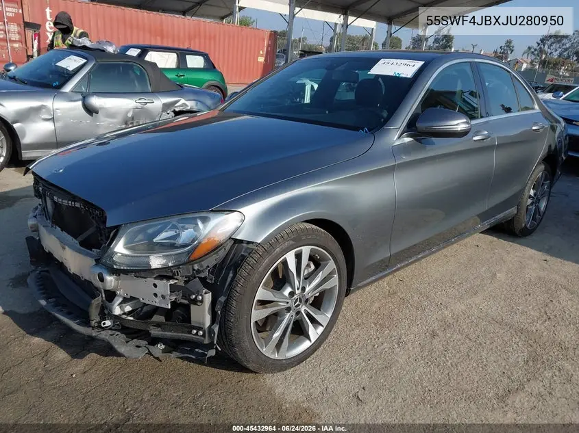 2018 Mercedes-Benz C 300 VIN: 55SWF4JBXJU280950 Lot: 45432964