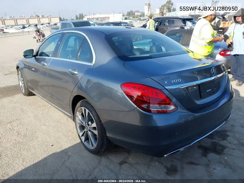 2018 Mercedes-Benz C 300 VIN: 55SWF4JBXJU280950 Lot: 45432964
