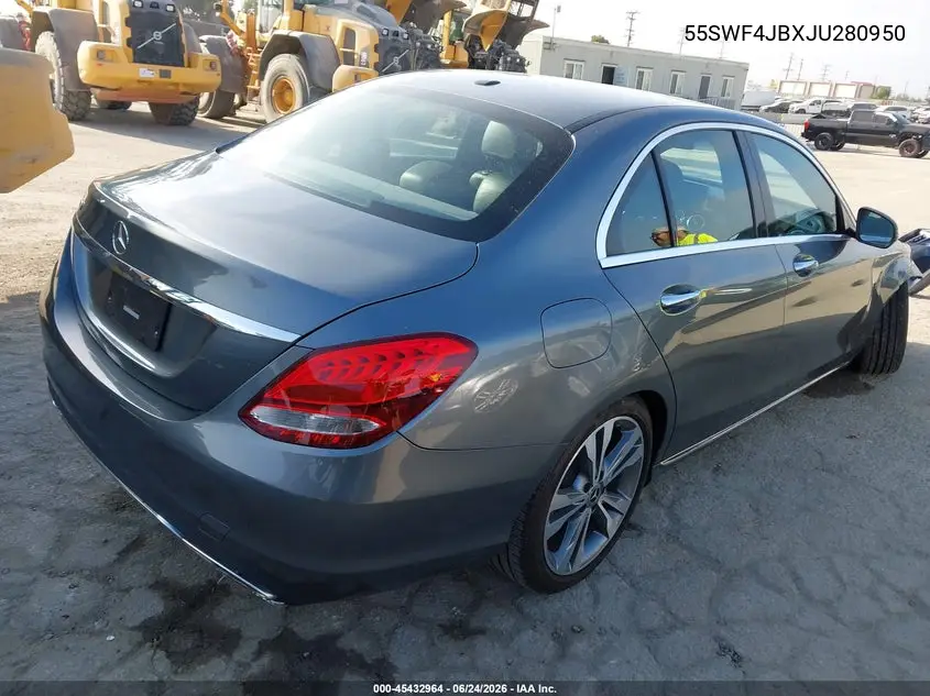 2018 Mercedes-Benz C 300 VIN: 55SWF4JBXJU280950 Lot: 45432964