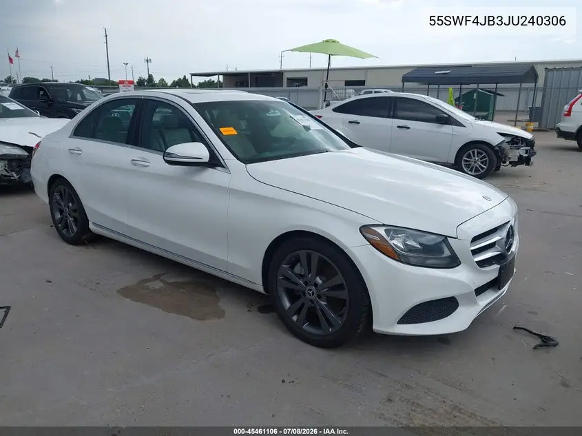 2018 Mercedes-Benz C 300 VIN: 55SWF4JB3JU240306 Lot: 45461106