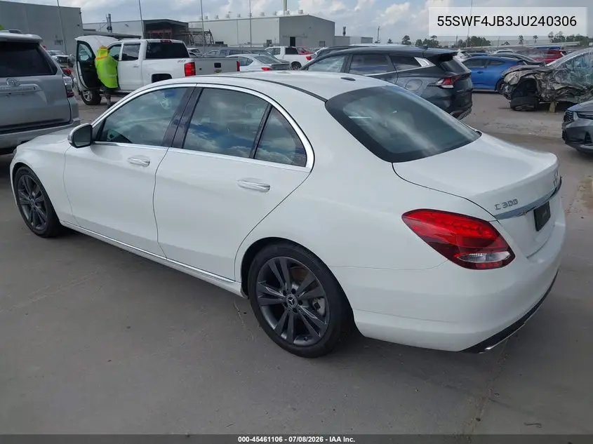 2018 Mercedes-Benz C 300 VIN: 55SWF4JB3JU240306 Lot: 45461106