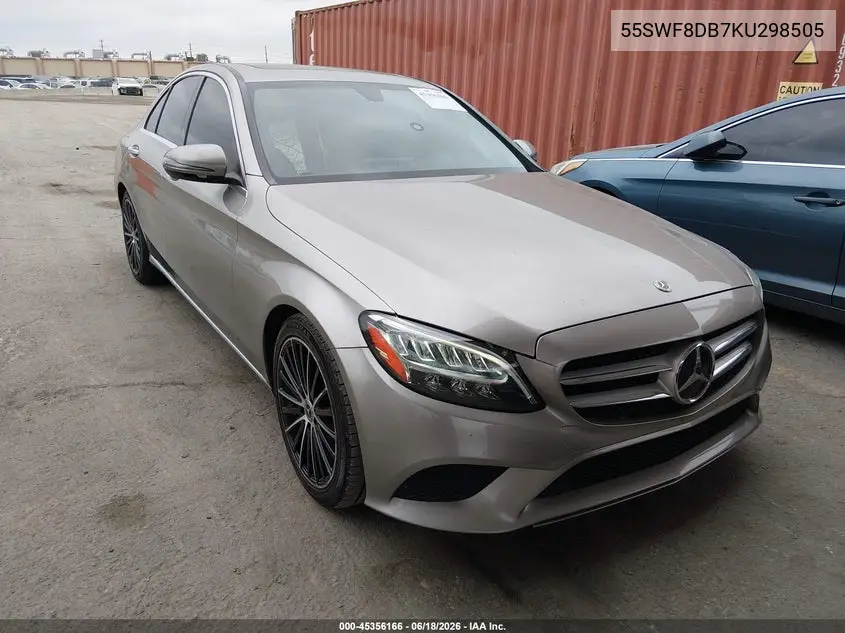 2019 Mercedes-Benz C 300 VIN: 55SWF8DB7KU298505 Lot: 45356166