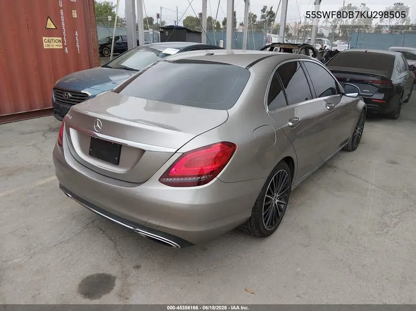 2019 Mercedes-Benz C 300 VIN: 55SWF8DB7KU298505 Lot: 45356166