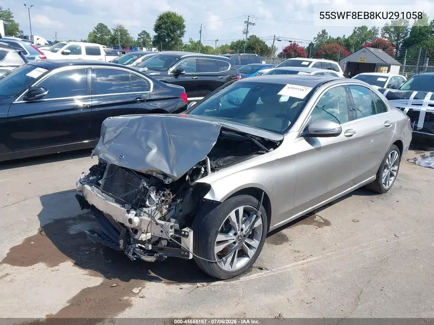 2019 Mercedes-Benz C 300 4Matic VIN: 55SWF8EB8KU291058 Lot: 45555167