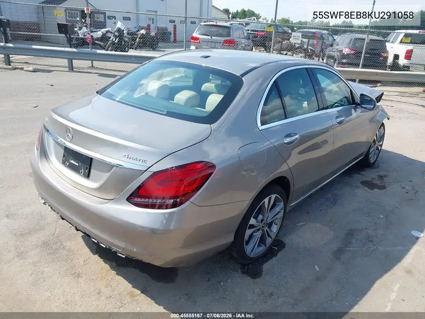 2019 Mercedes-Benz C 300 4Matic VIN: 55SWF8EB8KU291058 Lot: 45555167