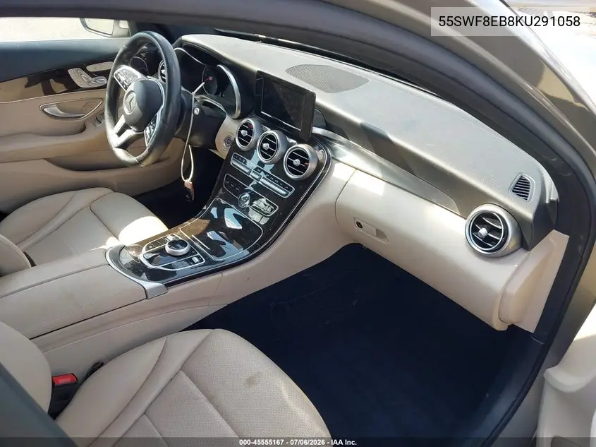 2019 Mercedes-Benz C 300 4Matic VIN: 55SWF8EB8KU291058 Lot: 45555167