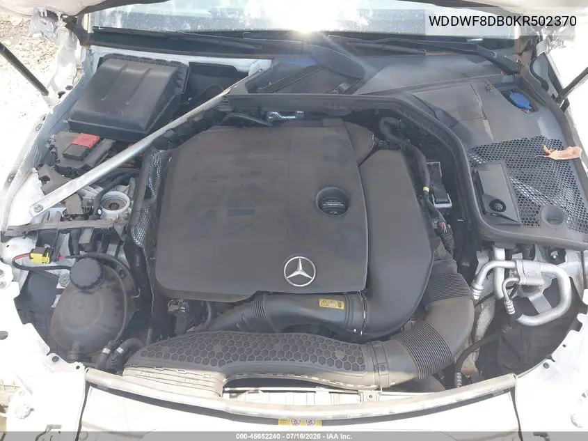 2019 Mercedes-Benz C 300 VIN: WDDWF8DB0KR502370 Lot: 45652240