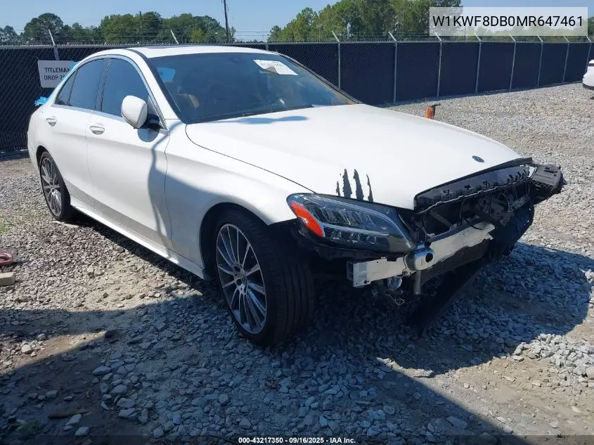 W1KWF8DB0MR647461 2021 Mercedes-Benz C 300 Sedan