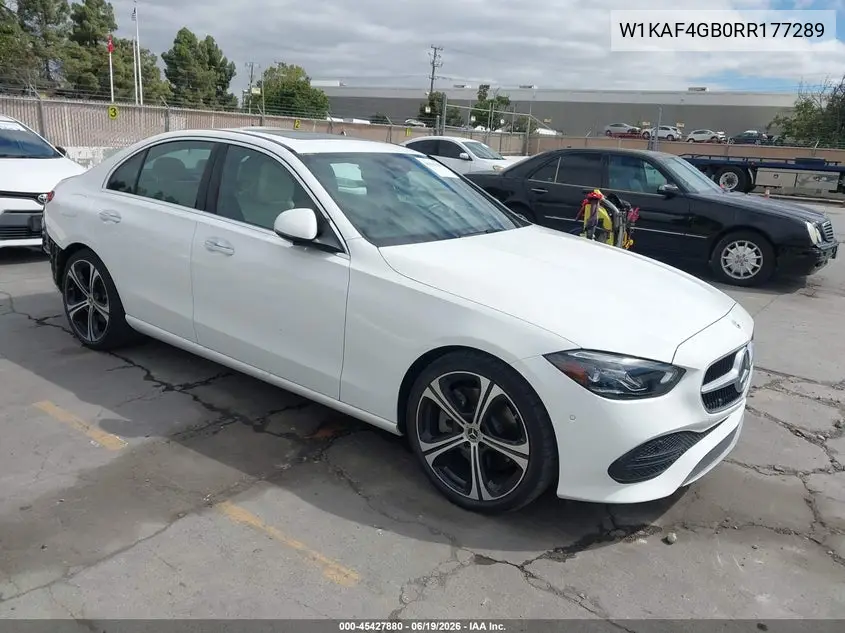 2024 Mercedes-Benz C 300 VIN: W1KAF4GB0RR177289 Lot: 45427880