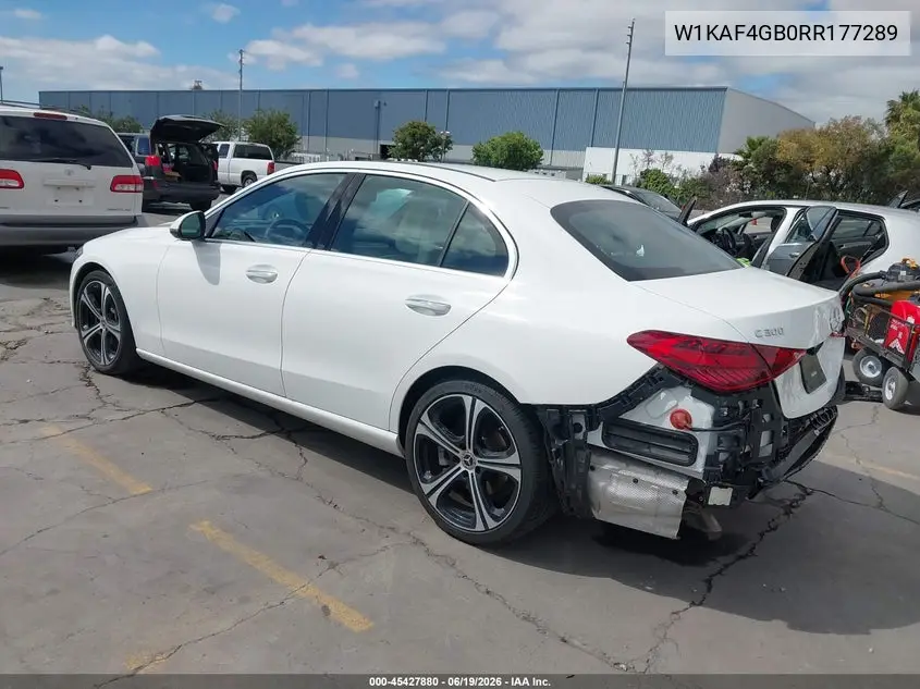 2024 Mercedes-Benz C 300 VIN: W1KAF4GB0RR177289 Lot: 45427880