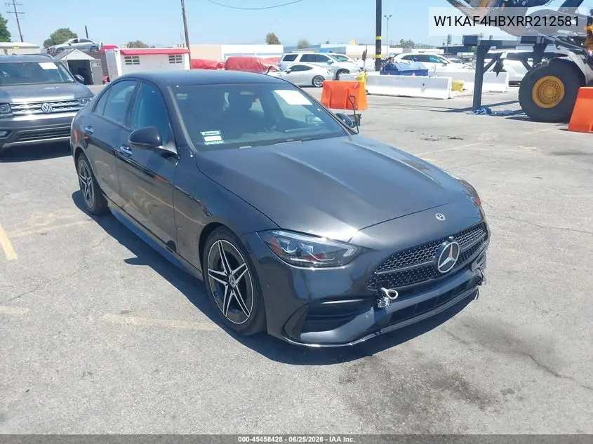 2024 Mercedes-Benz C 300 VIN: W1KAF4HBXRR212581 Lot: 45458428