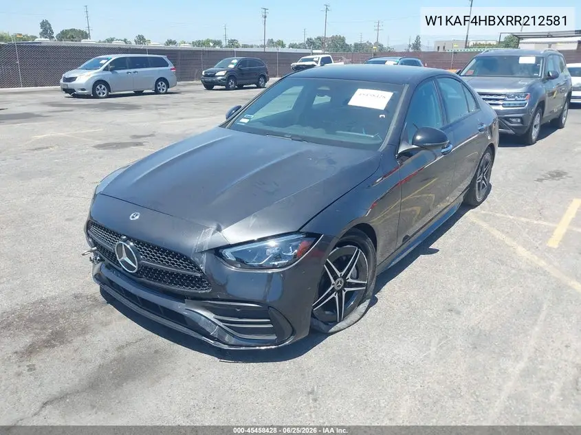 2024 Mercedes-Benz C 300 VIN: W1KAF4HBXRR212581 Lot: 45458428
