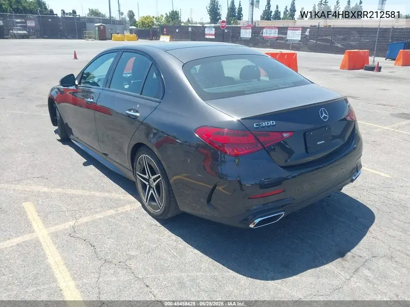2024 Mercedes-Benz C 300 VIN: W1KAF4HBXRR212581 Lot: 45458428
