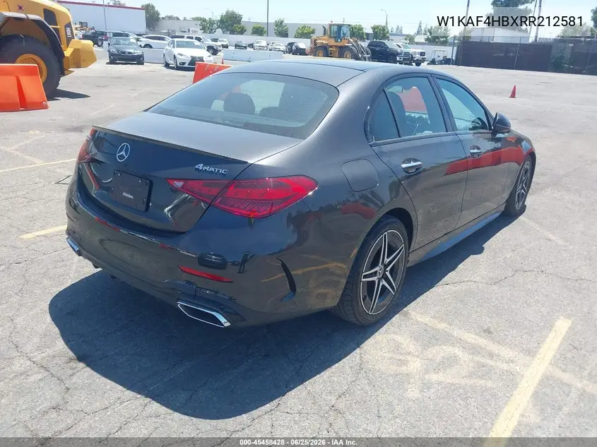 2024 Mercedes-Benz C 300 VIN: W1KAF4HBXRR212581 Lot: 45458428