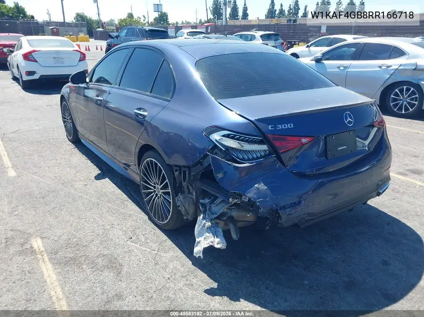 2024 Mercedes-Benz C 300 VIN: W1KAF4GB8RR166718 Lot: 45583192