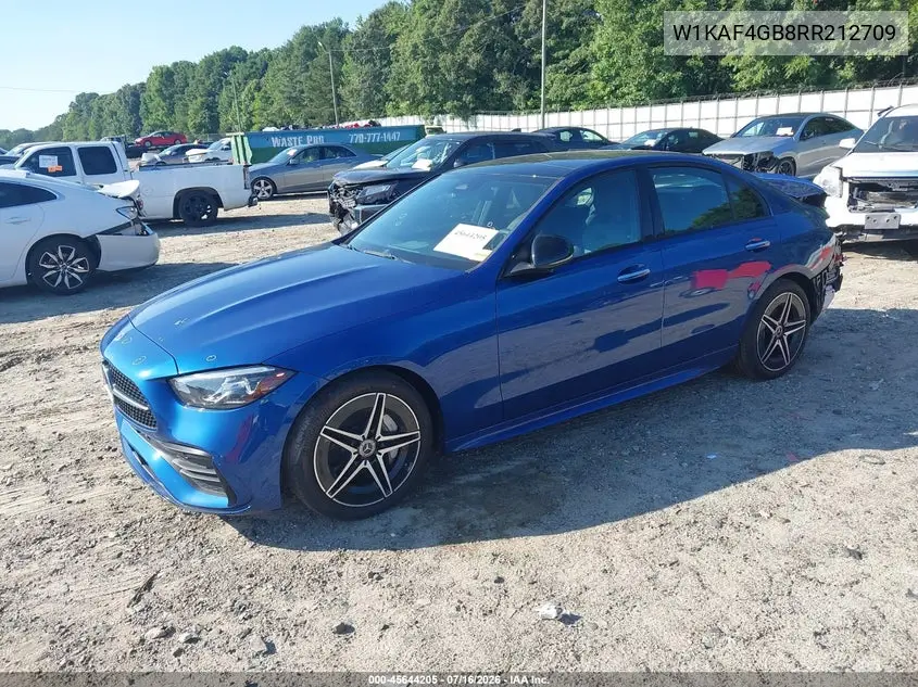 2024 Mercedes-Benz C 300 VIN: W1KAF4GB8RR212709 Lot: 45644205