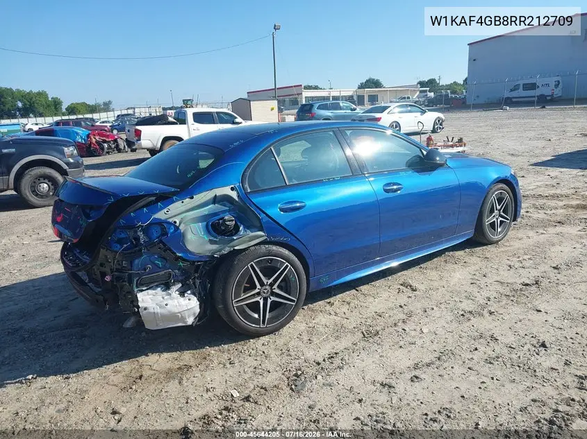 2024 Mercedes-Benz C 300 VIN: W1KAF4GB8RR212709 Lot: 45644205