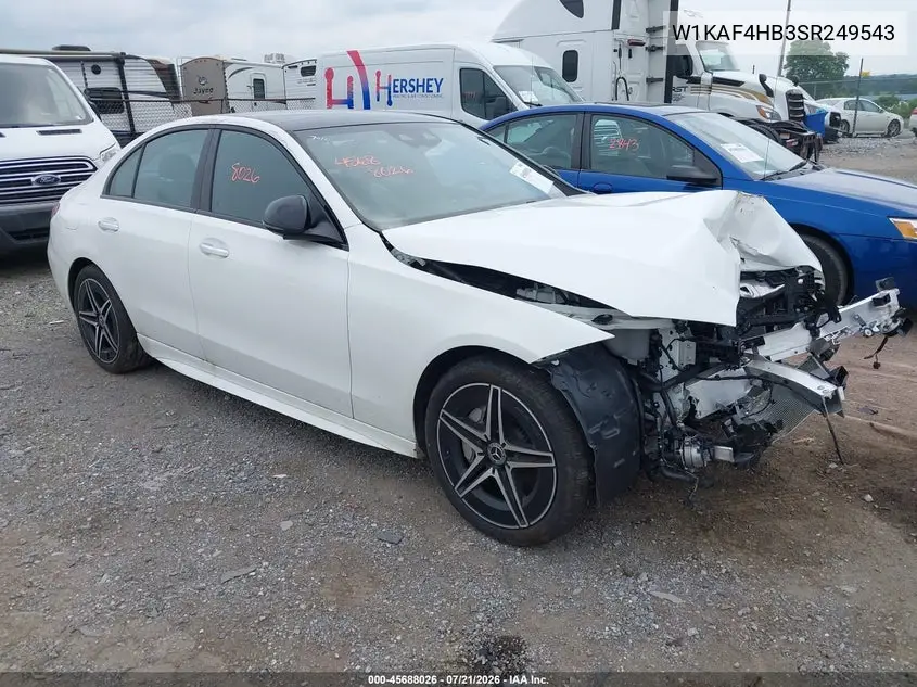 2025 Mercedes-Benz C 300 VIN: W1KAF4HB3SR249543 Lot: 45688026