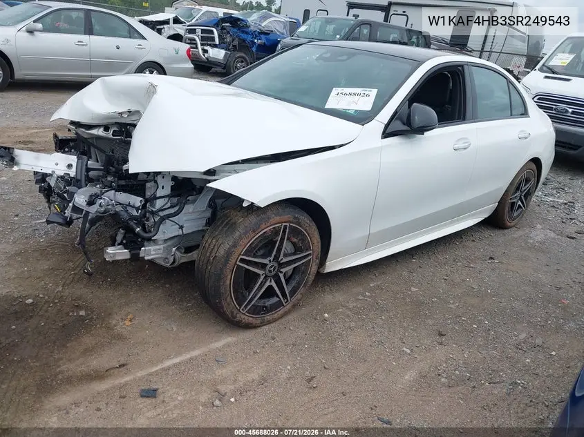 2025 Mercedes-Benz C 300 VIN: W1KAF4HB3SR249543 Lot: 45688026