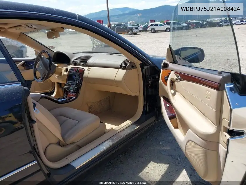 2001 Mercedes-Benz Cl 500 VIN: WDBPJ75J21A008424 Lot: 42299376