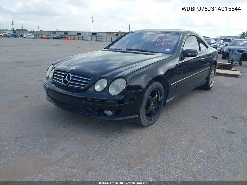 2001 Mercedes-Benz Cl 500 VIN: WDBPJ75J31A015544 Lot: 44717823