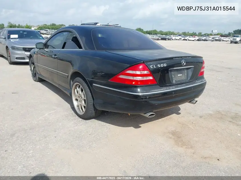 2001 Mercedes-Benz Cl 500 VIN: WDBPJ75J31A015544 Lot: 44717823