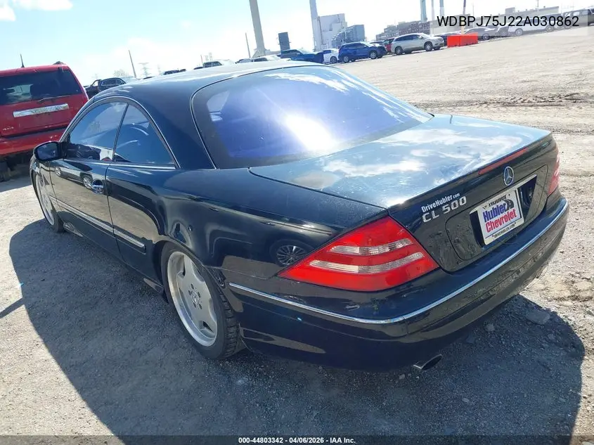2002 Mercedes-Benz Cl 500 VIN: WDBPJ75J22A030862 Lot: 44803342