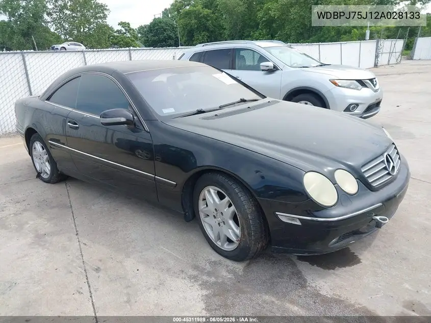 2002 Mercedes-Benz Cl 500 VIN: WDBPJ75J12A028133 Lot: 45311989