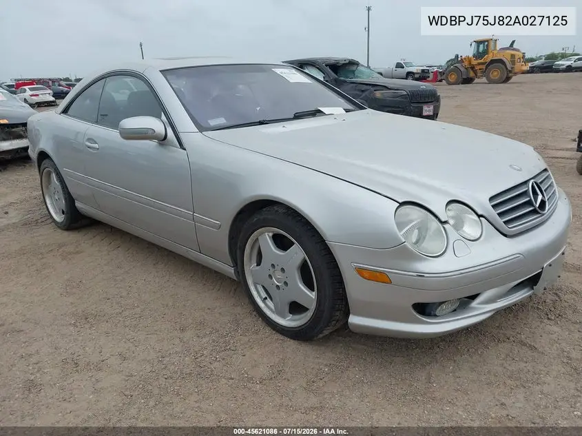 2002 Mercedes-Benz Cl 500 VIN: WDBPJ75J82A027125 Lot: 45621086