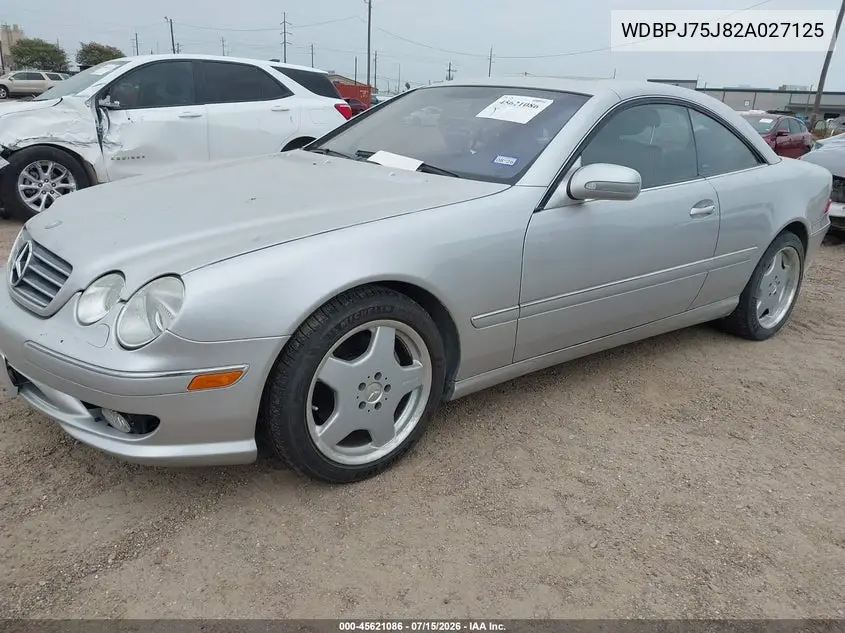 2002 Mercedes-Benz Cl 500 VIN: WDBPJ75J82A027125 Lot: 45621086