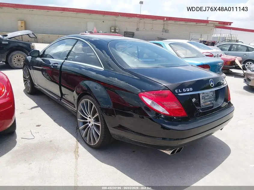 2008 Mercedes-Benz Cl 600 VIN: WDDEJ76X48A011143 Lot: 45230196