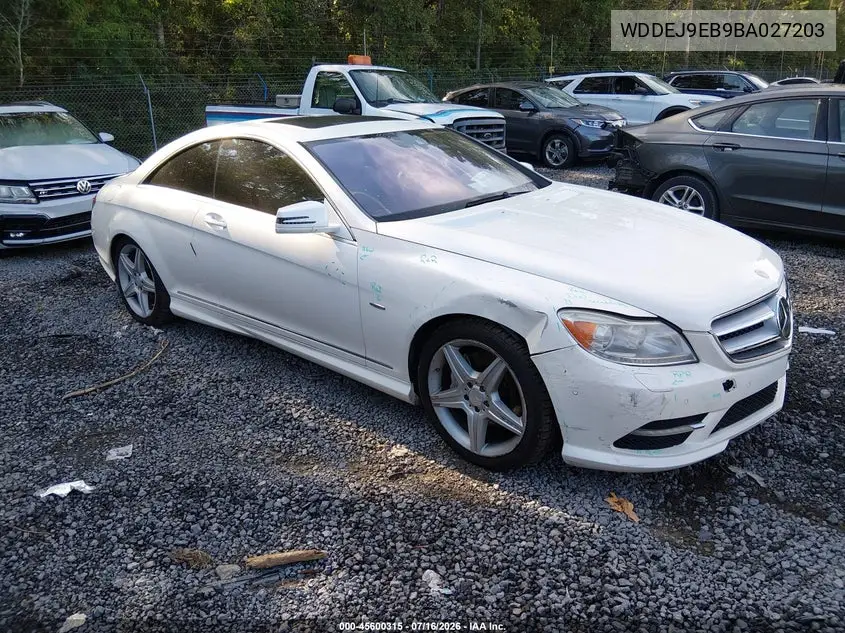 2011 Mercedes-Benz Cl 550 4Matic VIN: WDDEJ9EB9BA027203 Lot: 45600315