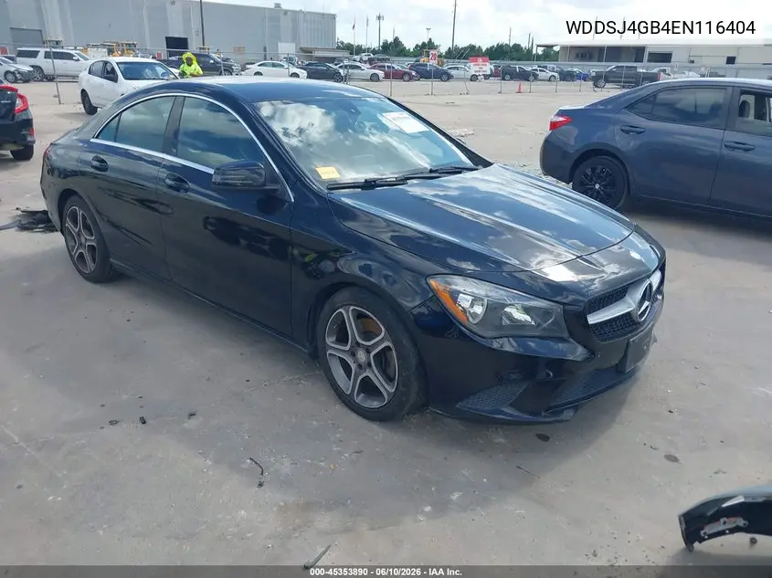 2014 Mercedes-Benz Cla 250 4Matic VIN: WDDSJ4GB4EN116404 Lot: 45353890