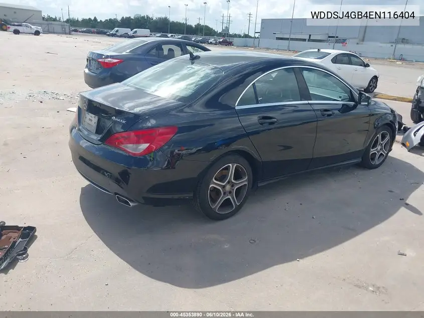2014 Mercedes-Benz Cla 250 4Matic VIN: WDDSJ4GB4EN116404 Lot: 45353890