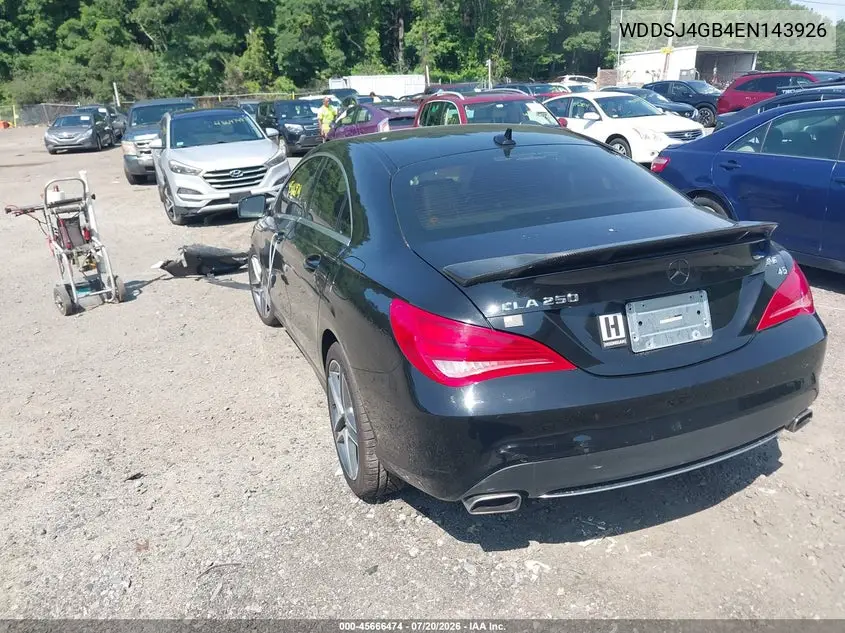 2014 Mercedes-Benz Cla 250 4Matic VIN: WDDSJ4GB4EN143926 Lot: 45666474